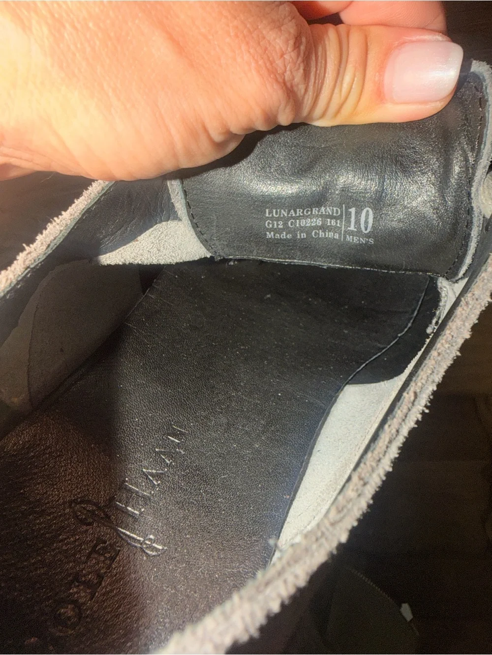 Cole Haan Grey Suede Wingtip Oxfords with Yellow Sole